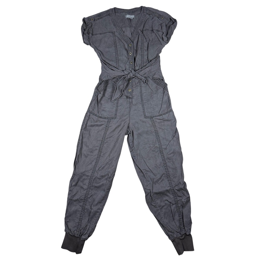 Anthropologie Huxley Military Utility Jogger Jumpsuit Washed Gray Size 2 Boho
